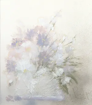 Josi Neuberger - Collage op papier, Bloemen - Ingelijst kopen? Bied vanaf 1!