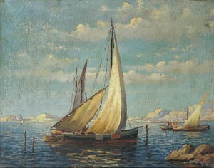 Willem de Kok - Olieverf op doek - Italiaanse Baai kopen? Bied vanaf 100!