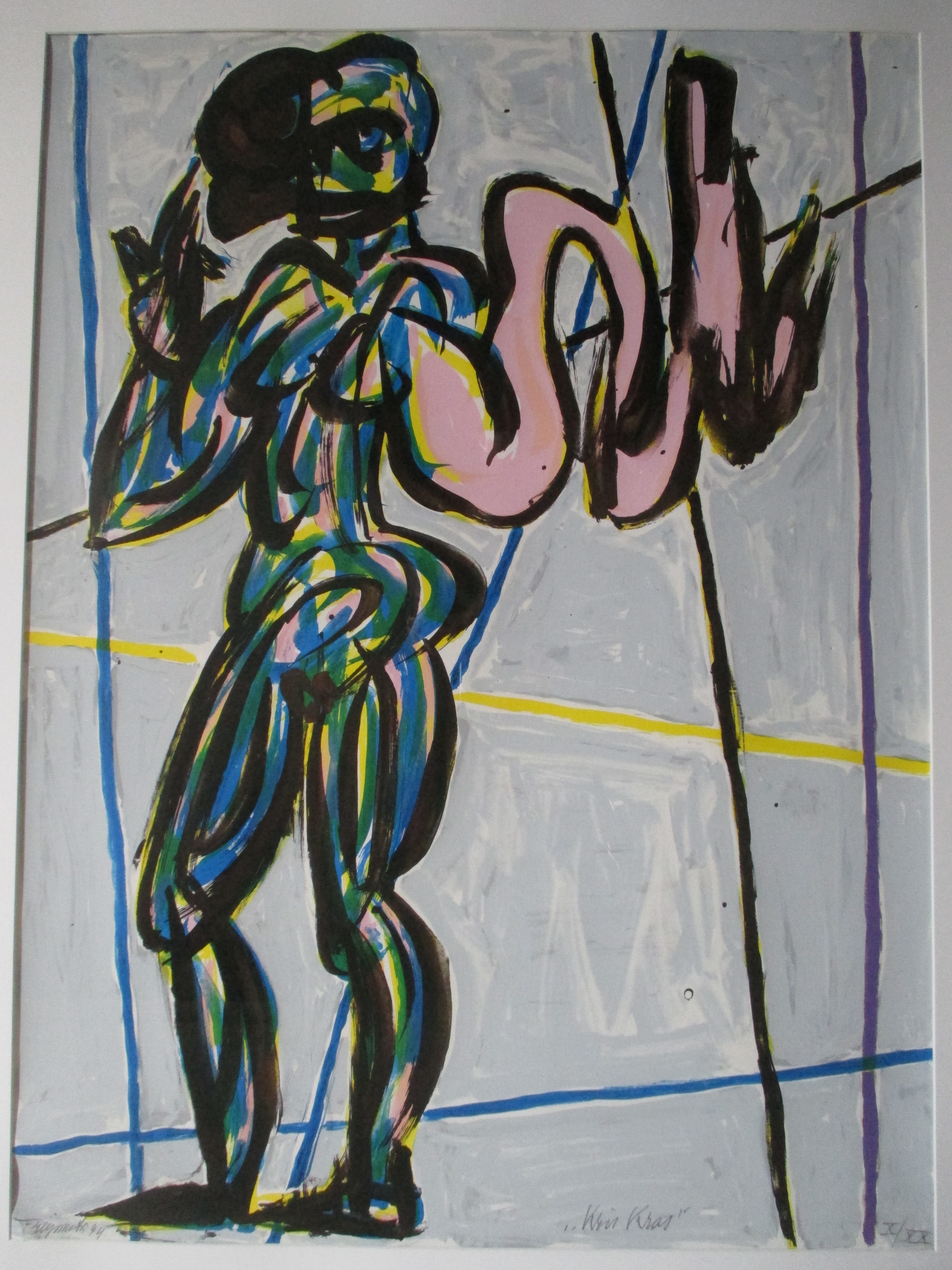 Alphons Freijmuth - Grote ingelijste zeefdruk "Kris Kras" verkocht voor € 80!