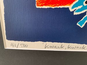 Hans Innemee - Zeefdruk. Titel. "Kwaak, kwaak". kopen? Bied vanaf 50!