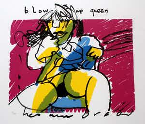 Herman Brood - ingelijste zeefdruk: Blow up Queen (keurige lijst!) verkocht voor € 299!