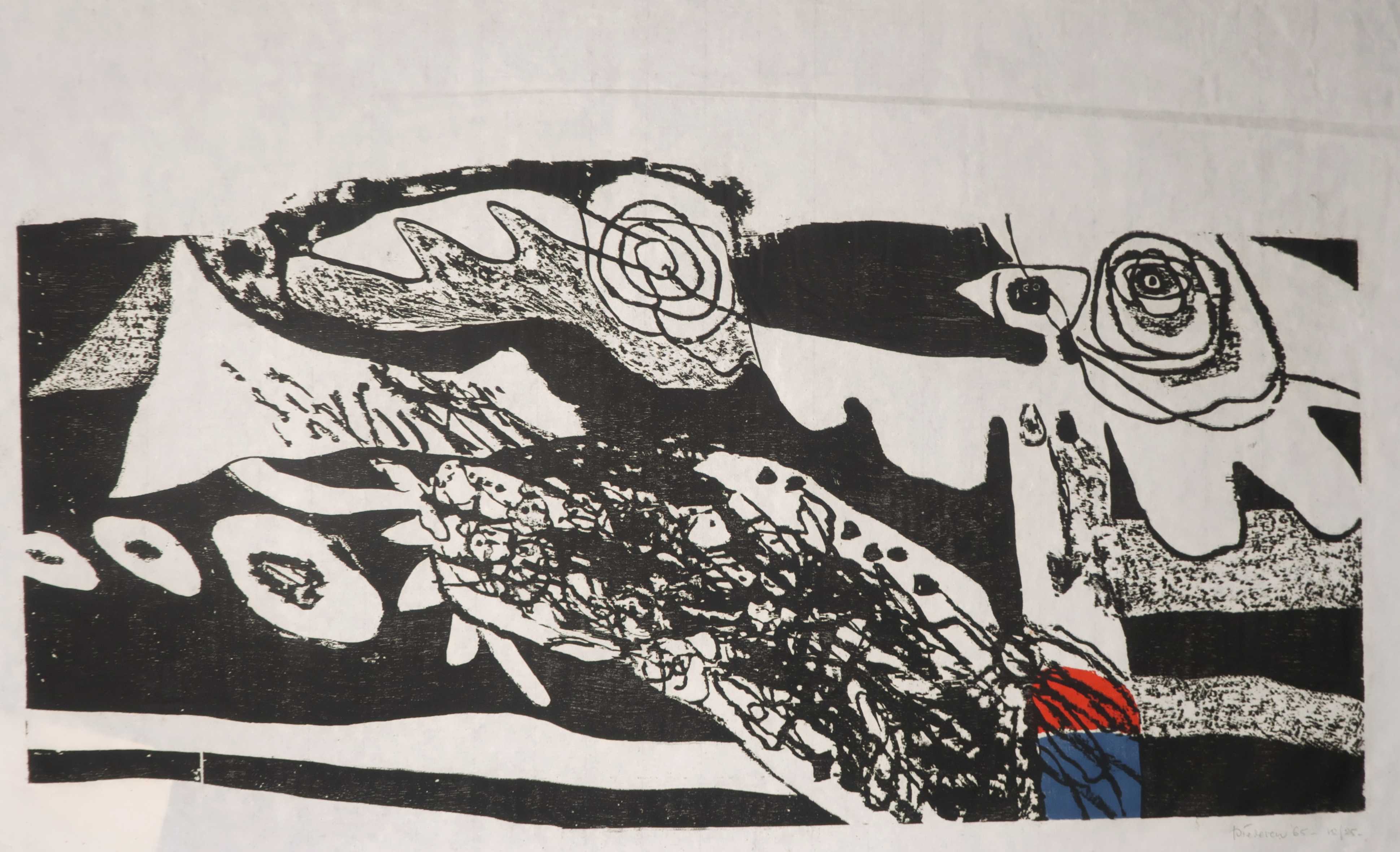 Jef Diederen - Houtsnede op Japans papier, Zonder titel kopen? Bied vanaf 40!