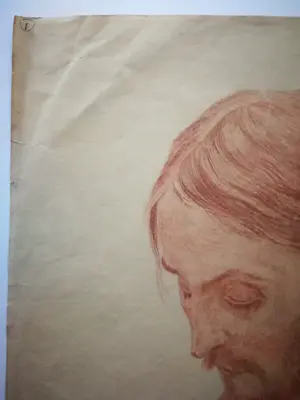 Frans Smissaert - Portret man. Roodkrijt. kopen? Bied vanaf 49!