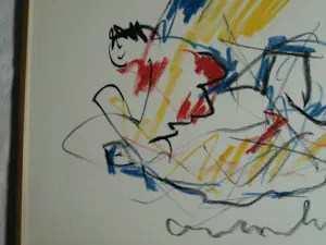 Anton Heyboer - Pastel , Frustration – Ingelijst kopen? Bied vanaf 1!