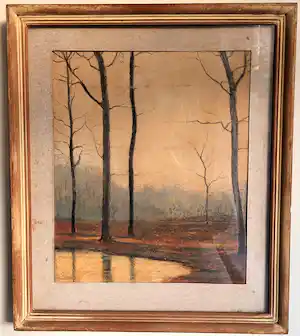 Wim ter Reehorst - Gezicht op een beekje met kale bomen vendu pour 200€ !