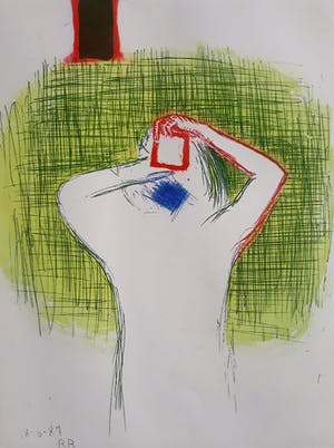 Roger Raveel - De fotografe, aquatint ets (netjes ingelijst) kopen? Bied vanaf 750!