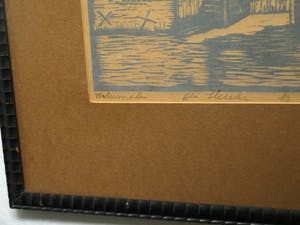 Jac. de Beer - Ingelijste houtsnede , Watermolen ‘Den Helder’ Winterswijk – ca. 1935 kopen? Bied vanaf 40!