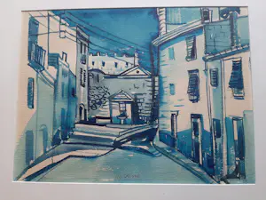 Leo Collard - Aquarel, Titel, "Tarragona II". kopen? Bied vanaf 50!