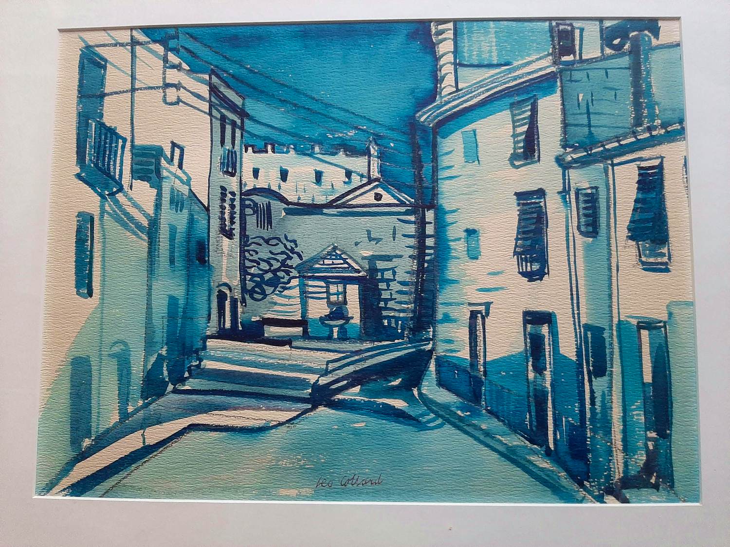 Leo Collard - Aquarel, Titel, "Tarragona II". kopen? Bied vanaf 50!