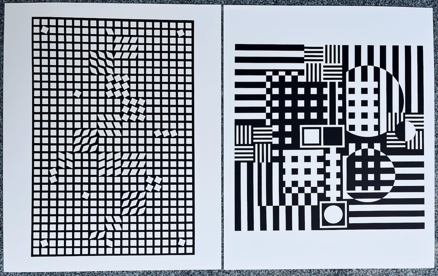 Victor Vasarely - TLINKO en JERUSA - 1973 - 2 werken verkocht voor € 50!