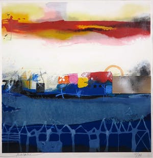 Theo Koster - Zeefdruk en collage, Zonder titel - Ingelijst (Groot) kopen? Bied vanaf 35!