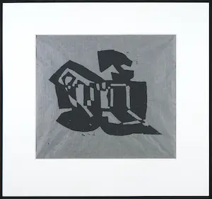 Niet of onleesbaar gesigneerd - Houtsnede op Japans papier, Abstracte compositie kopen? Bied vanaf 1!