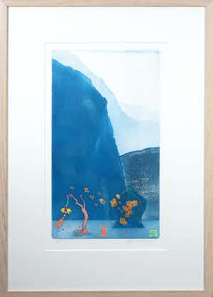 Sjoerd Bakker - Ets aquatint, Zonder titel - Ingelijst verkocht voor € 35!