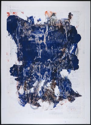 Wim de Bruin - Goauche op bedrukt papier, Zonder titel (Groot) kopen? Bied vanaf 1!