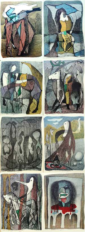 Harry van Kruiningen - Het lied van Heer Halewijn, volledige uitgave met 8 kleurenlitho's verkocht voor € 250!