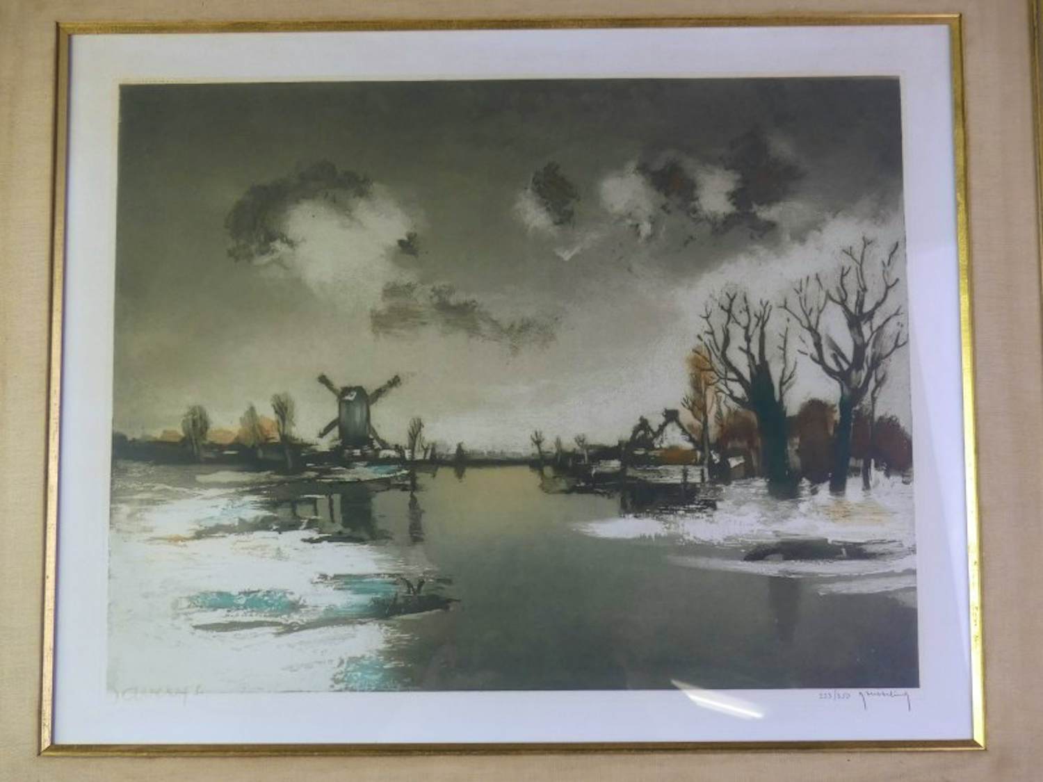 Buy Roger Hebbelinck - Een winters landschap (gesigneerd door Saverys en Roger Hebbelinck)? Bid from 195!