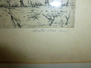 Walter Vaes - Ets op handgeschept papier,gesigneerd in potlood. kopen? Bied vanaf 32!