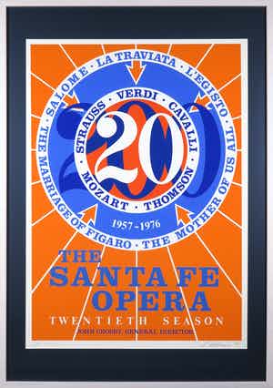 Robert Indiana - Gesigneerde zeefdruk, ontworpen voor The Santa Fe Opera - Ingelijst (Groot) verkocht voor € 1!