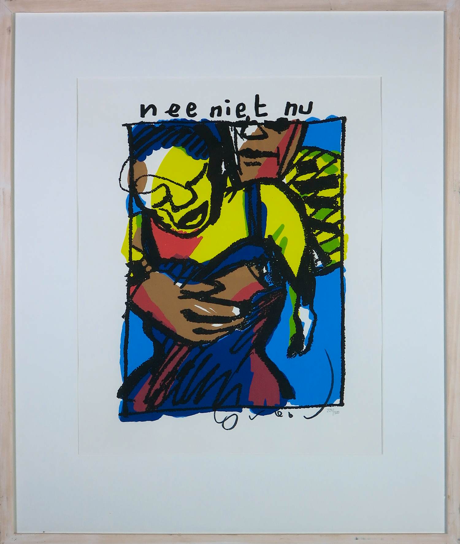 Herman Brood - Zeefdruk op papier, Nee, niet nu - Ingelijst kopen? Bied vanaf 400!