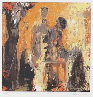 Dick Tasma - Zeefdruk, Compositie met figuren - Ingelijst kopen? Bied vanaf 1!