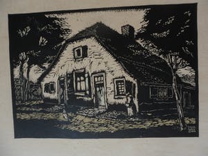 Paul van Dam - Houtsnde , Veluwse boerderij . kopen? Bied vanaf 15!