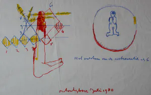 Anton Heyboer - Krijttekening: het ontstaan van... - 1980 kopen? Bied vanaf 1!