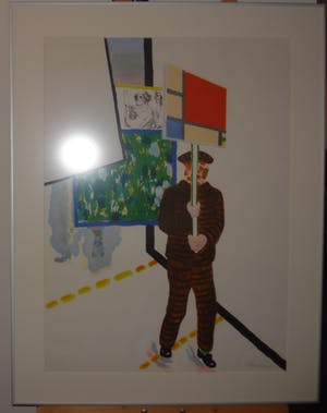 Roger Raveel - 'De schilderijenoptocht van 1978 te Machelen aan de Leie (magnifiek gelijst) kopen? Bied vanaf 1075!