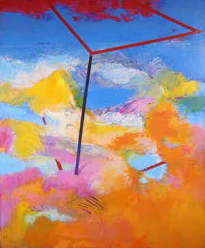 Franscz Witte - Gemengde techniek op doek, Spaans landschap (Groot) verkocht voor € 100!