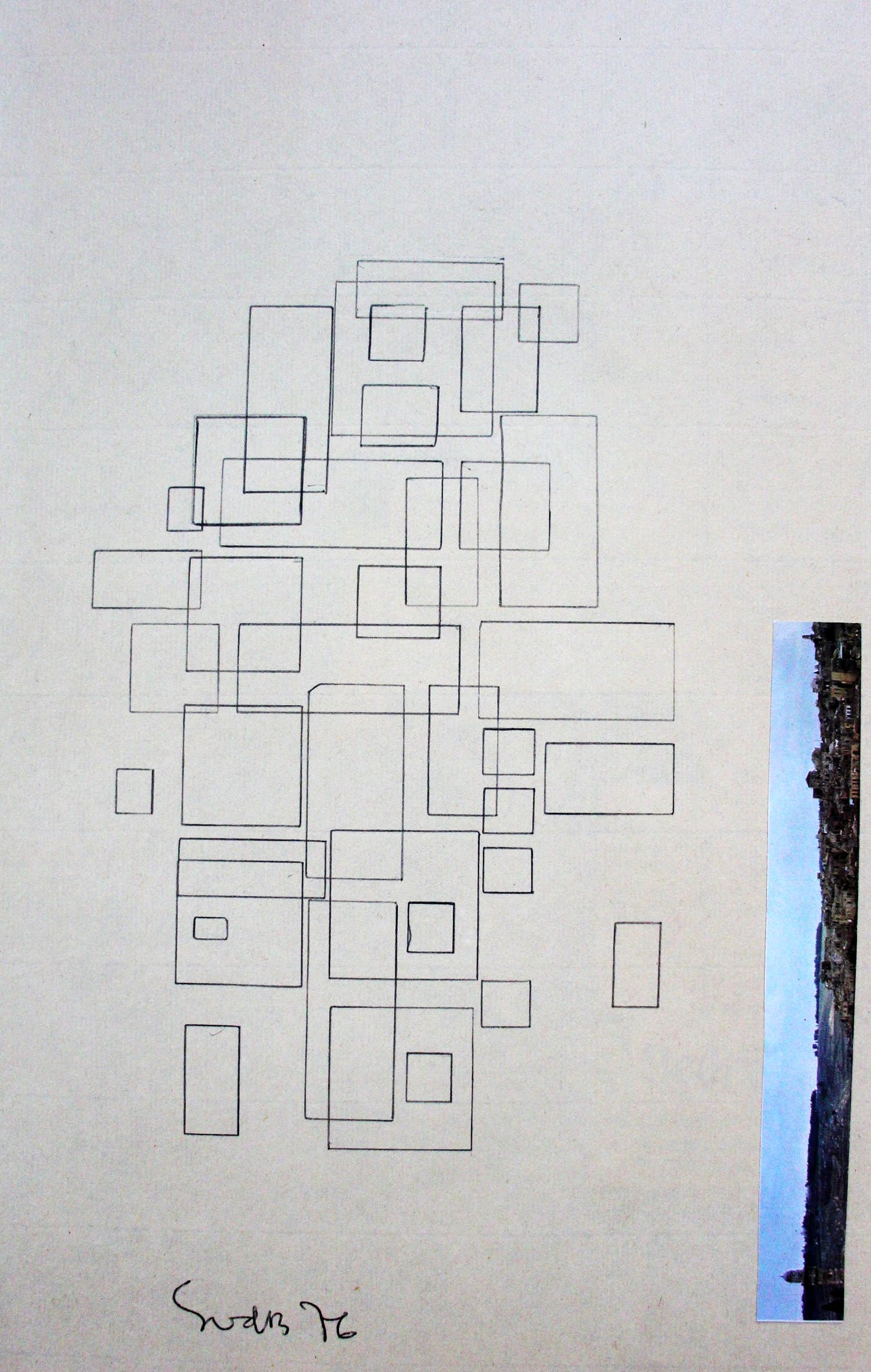 Siep van den Berg - collage/potloodtekening - 1976 (gesigneerd!) kaufen? Bieten Sie von 75!