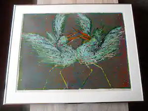 Jan Bezemer - Kleurenlitho enigste exemplaar met vogels vendu pour 70€ !