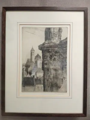 Hendrik de Laat - De Sint-Janskathedraal en de Sint-Jacobskerk in 's-Hertogenbosch (2 etsen) kopen? Bied vanaf 75!