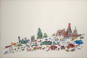 Henri Plaat - Gouache op papier, Zonder titel - Ingelijst (Groot en zwaar) kopen? Bied vanaf 250!