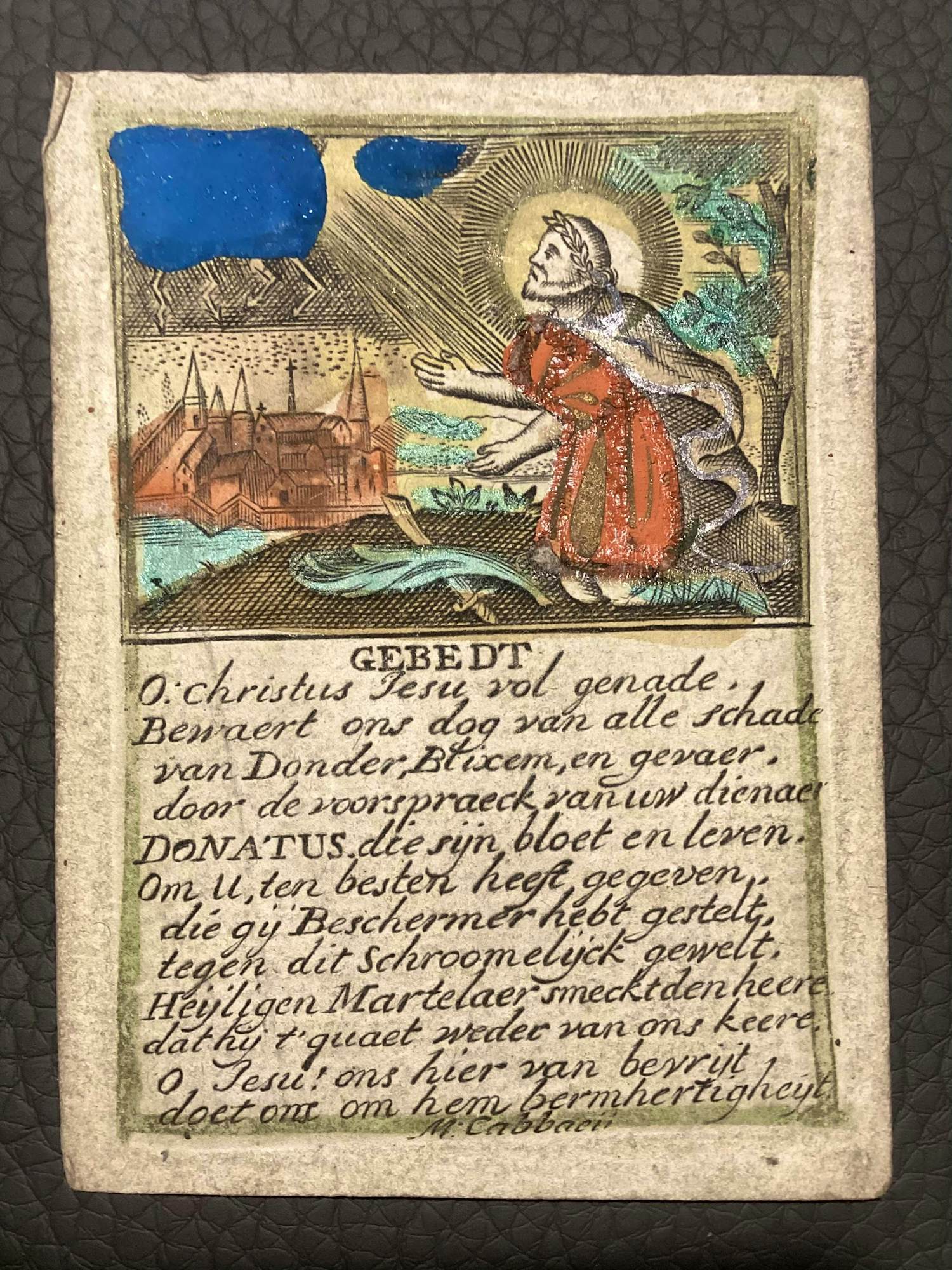 Michiel Cabbaey - Heilige Donatus, “de Donderheilige”. (incl. Zeldzaam boek) verkocht voor € 65!