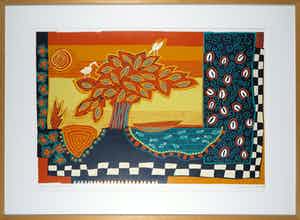 Diana van Hal - Linosnede, A place to be - Ingelijst (Groot) verkocht voor € 50!