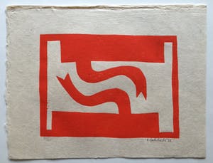 Klaas Gubbels - houtdruk - Gespiegeld - 2013 - oplage 40. kopen? Bied vanaf 295!