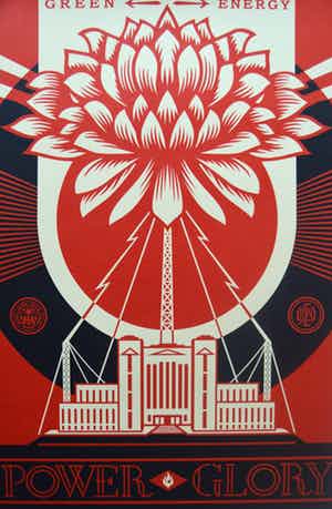 Shepard Fairey - Green Power - gesigneerd - 2018 verkocht voor € 65!