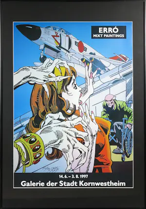 Guðmundur Erro - Gesigneerd affiche voor de tentoonstelling 'Mixt paintings' - Ingelijst kopen? Bied vanaf 1!