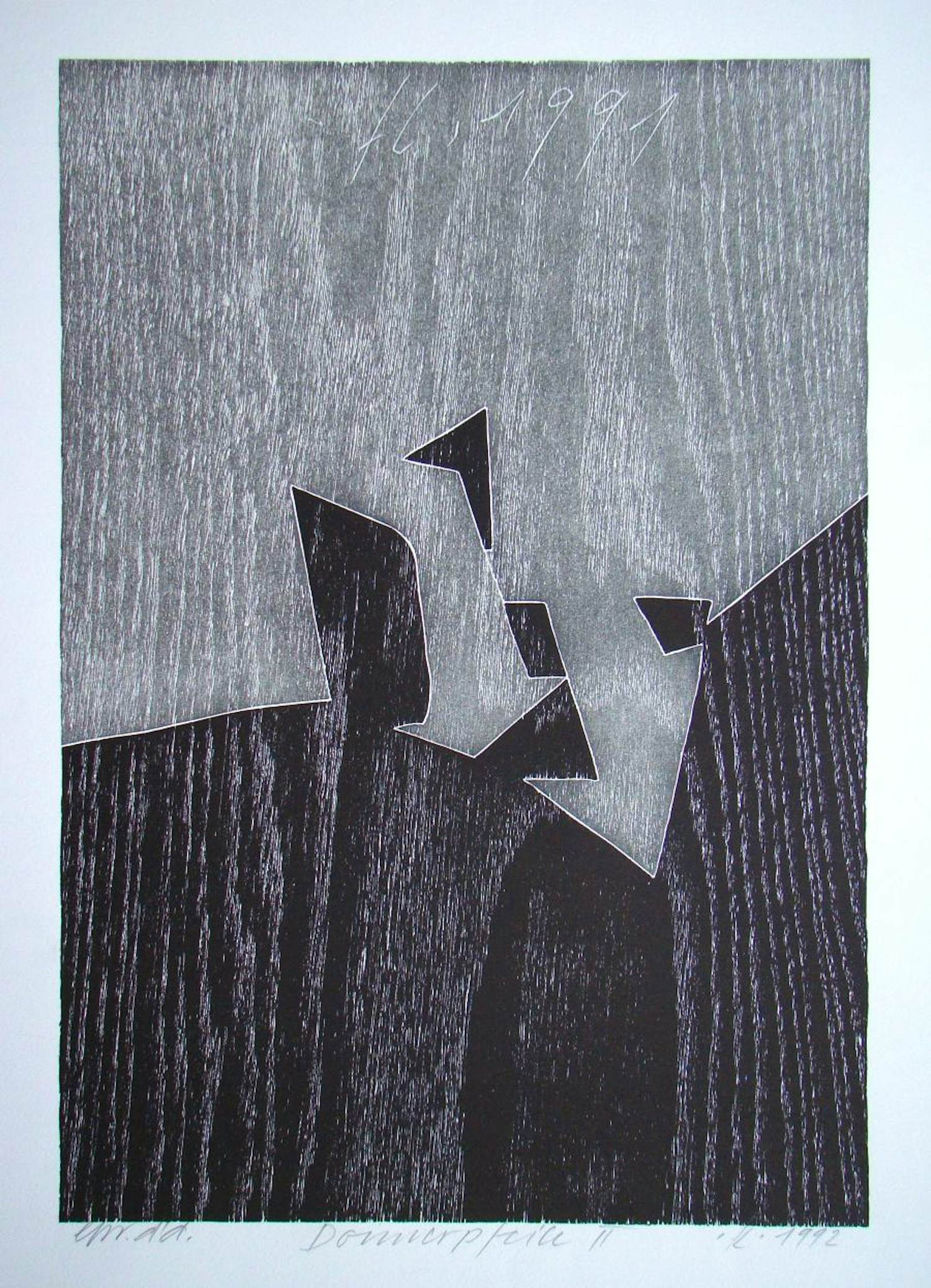 Franz Eggenschwiler - Donnerpfeile II, 1992 - Originele houtsnede, handgesigneerd kopen? Bied vanaf 160!