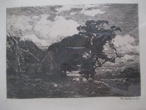 Willem de Zwart - Ets landschap kopen? Bied vanaf 35!