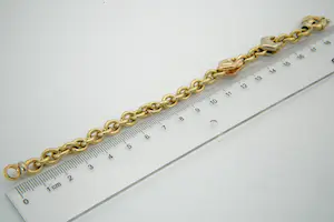 42-  Sierlijke 18krt tri-color gouden armband - ROLO schakels - gekeurd kopen? Bied vanaf 660!