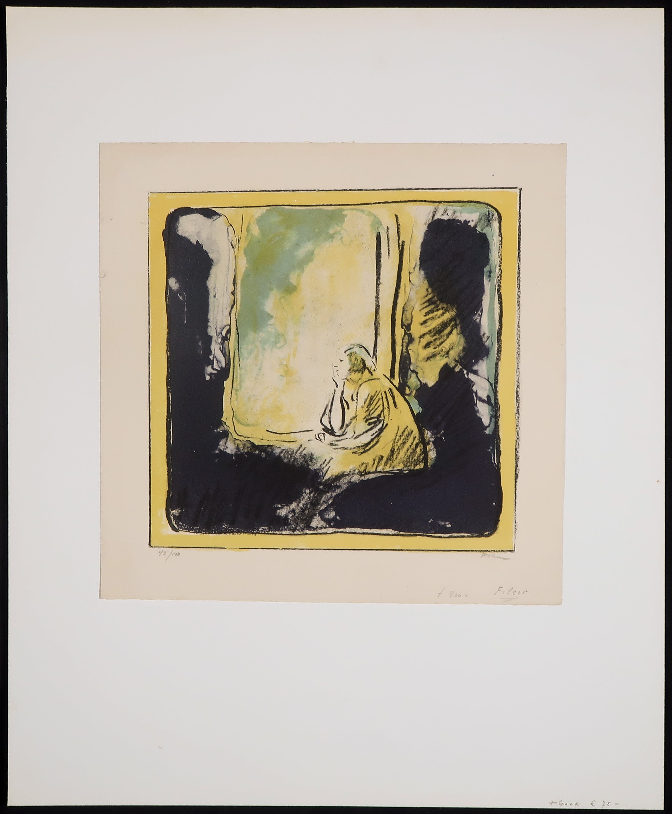 Luis Filcer - Litho, Vrouw in de trein  kopen? Bied vanaf 35!