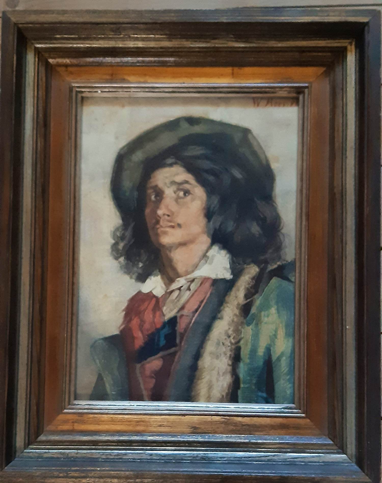 Wally Moes - Aquarel van een jonge man kopen? Bied vanaf 80!