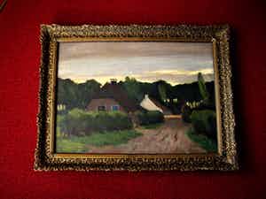 Fedde de Jong - Groot expressionistisch olieverf "Landschap na de regen" gesigneerd verkocht voor € 10!