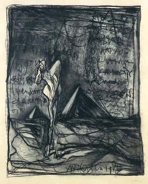 Arro van Sen - Gemengde techniek op papier, Zonder titel - Ingelijst verkocht voor € 35!