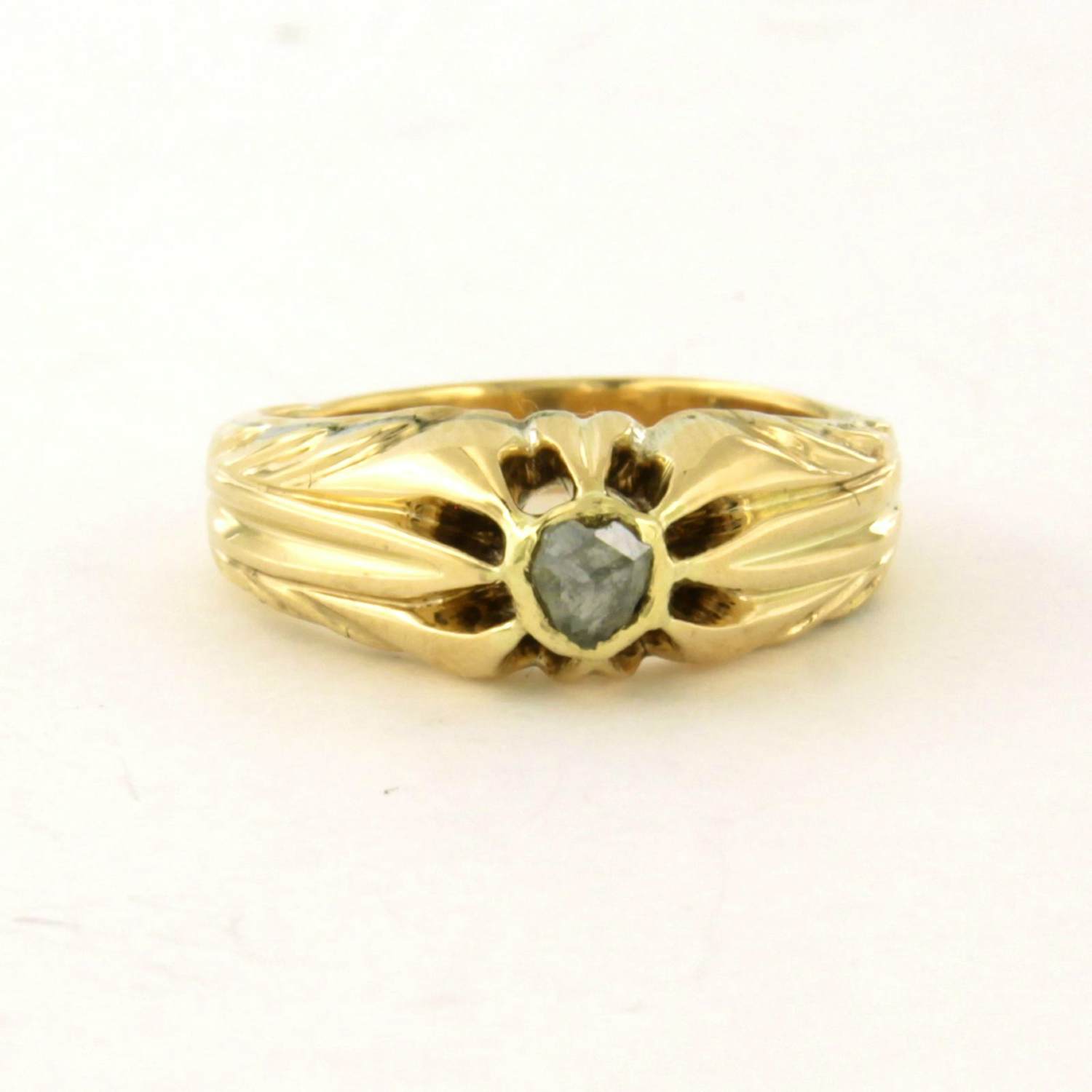 14k geelgouden ring met roos geslepen diamant tot. 0.06ct - 6.0 gram kopen? Bied vanaf 440!