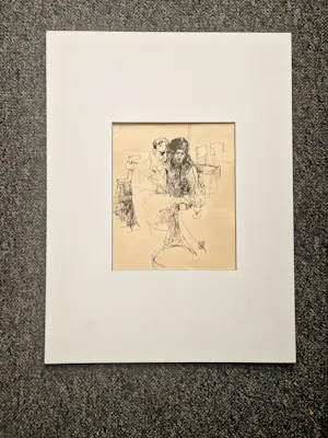 Peter van Straaten - Jaren 70 café inkt-tekening "Laat mij maar even ..." gesigneerd kopen? Bied vanaf 122!