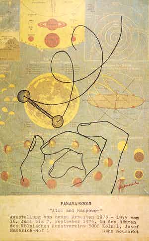 Panamarenko - Groot handgesigneerd affiche voor de expositie Atom and Manpower verkocht voor € 1!