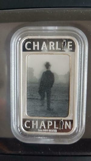 Curiosa - Charlie Chaplin 100 YEARS OF LAUGHTER 1 oz .999 Silver Lenticular Coin Bar kopen? Bied vanaf 75!