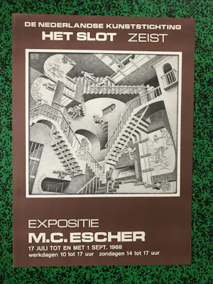 Maurits Cornelis Escher - poster expositie Het Slot Zeist 1968 kaufen? Bieten Sie von 50!