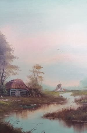 A.A. Dagelet - (1918-1991) - onder pseudoniem van M. Ryes - Boerenlandschap kopen? Bied vanaf 1!